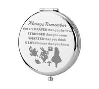 KEYCHIN Alice Fans - Espejo de bolsillo para maquillaje compacto de Alice Fairy Tales Gift Always Remember You are Braver Stronger Smarter Than You Think (Alice-S)