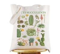 KEYCHIN Bolsa de cactus para amantes de las plantas, regalo para jardineros, botánica, botánica, reutilizable, bolsa de comestibles, Cacti Tb, Medium