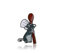 KEYCHIN Broche de rata Remy, divertido regalo para fans de chef, pequeño chef, ratón, esmaltado, joyería Remy, Cobre