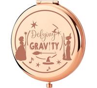 KEYCHIN Espejo de bolsillo de bruja para fanáticos musicales, regalos de bruja desafiante, espejo de maquillaje compacto, teatro musical, mercancía de bruja (desafiante, RG)