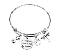 KEYCHIN Pulsera con texto en inglés «Some Doors Should Not Be Opened», Pendant: 2.0cm * 2.0cm, adjustable diameter: 6.5cm, 1
