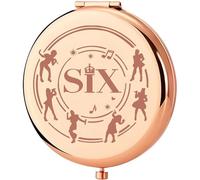 KEYCHIN Six Quuen - Espejo de bolsillo para teatro musical, regalo de seis reinas, espejo de maquillaje compacto musical (SIX-RG)