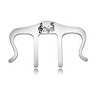 KEYCHIN Soporte de página de música, notas para estudiantes, profesores, regalo de música, clip de libro de música, marcador de música para piano para maestros de música (marcador-S)