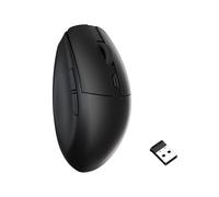 Keychron BM22 - Ratón inalámbrico, 2400 DPI, silencioso, 2,4 GHz/Bluetooth 5,2/cableado, con botones programables, batería de larga duración para ordenador portátil, PC, Mac, Windows, color negro