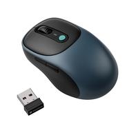 Keychron BM24 - Ratón inalámbrico, 2400 DPI, clics silenciosos, 2,4 GHz/Bluetooth 5,2/cable con botones programables, batería de larga duración para ordenador portátil, Mac/Windows, color gris