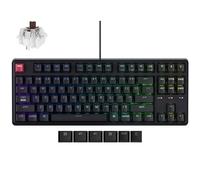 Keychron C3 Pro TKL - Teclado mecánico con cable al 80%, tasa de sondeo 8K, programable QMK/VIA, intercambiables en caliente, teclas retroiluminadas RGB brillantes, interruptor súper marrón, para
