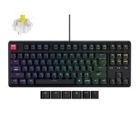 Keychron C3 Pro TKL - Teclado mecánico con cable al 80%, tasa de sondeo 8K, programable QMK/VIA, intercambiables en caliente, teclas retroiluminadas RGB brillantes, interruptor Super Banana, para