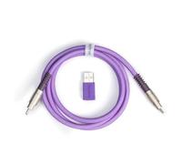 Keychron Cable para Teclado mecánico Tipo-C + Adaptador de Tipo-A a Tipo-C, Geek de Doble Funda, 100 cm - Morado