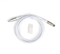 Keychron Cable para Teclado mecánico Tipo-C + Adaptador de Tipo-A a Tipo-C, Geek de Doble Funda, 100 cm - Blanco