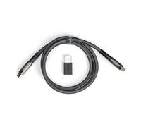 Keychron Cable para Teclado mecánico Tipo-C + Adaptador de Tipo-A a Tipo-C, Geek de Doble Funda, 100cm - Negro