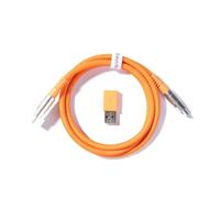 Keychron Cable para Teclado mecánico Tipo-C + Adaptador de Tipo-A a Tipo-C, Geek de Doble Funda, 100cm - Naranja
