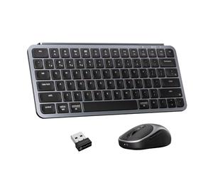 Keychron Combo de teclado inalámbrico B1 Pro 75% y mouse BM24, teclado ultradelgado con interruptor de tijera, 2.4 GHz/Bluetooth 5.2/cableado, teclado de hasta 300 horas y mouse de 98 horas, sensor