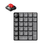 Keychron K0 Max - Almohadilla numérica inalámbrica de perfil bajo, programable QMK/VIA, interruptor rojo intercambiable en caliente, retroiluminación RGB, 2.4 GHz y Bluetooth 5.3, tasa de sondeo de
