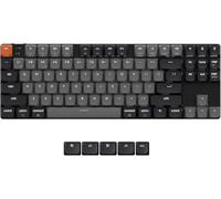 Keychron K1 Version 6 Teclado Mecánico Inalámbrico Personalizado, Bluetooth/USB-C, LED Blanco, QMK/Via Macros Programables, PBT Keycaps, para Mac Windows, Gateron 2.0 Red Switch