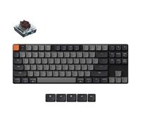Keychron K1 Version 6 Teclado Mecánico Inalámbrico Personalizado, Bluetooth/USB-C, RGB, Hot-Swap, QMK/Via Macros Programables, PBT Keycaps, para Mac Windows, Gateron 2.0 Brown Switch