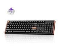 Keychron K10 HE - Teclado con efecto Hall inalámbrico, interruptor magnético intercambiable en caliente, modo de disparo rápido de accionamiento ajustable con marco de aluminio + madera, RGB