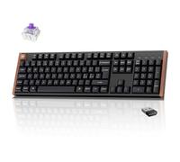 Keychron K10 HE Teclado inalámbrico con efecto Hall, ISO-IT Layout, activación ajustable, modo de disparo rápido, chasis de aluminio y madera, RGB, teclado italiano para Mac, Windows y Linux - Negro