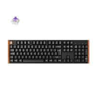 Keychron K10 HE Teclado mecánico inalámbrico, 100% de diseño 2,4 GHz/Bluetooth/cableado, interruptores magnéticos Gateron, QMK programable para Mac Windows, Marco de Madera - Negro(ES Layout)