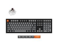 Keychron K10 MAX RGB Teclado mecánico inalámbrico Intercambiable en Caliente - 2.4GHz/Bluetooth/USB-C, Interruptor marrón, Marco de plástico ABS, diseño de tamaño Completo (108 Teclas), Negro