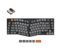 Keychron K15 MAX Teclado Mecánico Inalámbrico Personalizado, 2.4 GHz/Bluetooth/USB-C, LED Blanco, QMK/Via Macros Programables, PBT Keycaps, para Mac Windows, Super Brown Switch
