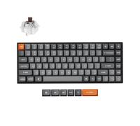 Keychron K2 MAX Teclado Mecánico Inalámbrico Personalizado, 2.4 GHz/Bluetooth/USB-C, LED Blanco, QMK/Via Macros Programables, PBT Keycaps, para Mac Windows, Super Brown Switch