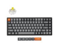 Keychron K2 MAX Teclado Mecánico Inalámbrico Personalizado, 2.4 GHz/Bluetooth/USB-C, RGB, Hot-Swap, Marco de Aluminio, QMK/Via Macros Programables, PBT Keycaps, para Mac Windows, Super Banana Switch