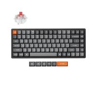 Keychron K2 MAX Teclado Mecánico Inalámbrico Personalizado, 2.4 GHz/Bluetooth/USB-C, RGB, Hot-Swap, Marco de Aluminio, QMK/Via Macros Programables, PBT Keycaps, para Mac Windows, Super Red Switch