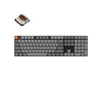 Keychron K5 MAX Teclado Mecánico Inalámbrico Ultrafino, QMK/Via programable, 3 Modos Bluetooth/2,4 GHz/Cable con LED Blanco, Low Profile Gateron Brown Switch, Teclas PBT