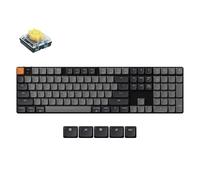 Keychron K5 QMK Teclado mecánico inalámbrico ultra delgado para juegos, 104 teclas con interruptor banana, retroiluminación LED blanca, teclado Bluetooth recargable con cable para Mac/Windows, versión