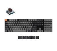 Keychron K5 QMK Teclado mecánico inalámbrico ultra delgado para juegos, 104 teclas con interruptor marrón, retroiluminación LED blanca, teclado Bluetooth recargable con cable para Mac/Windows, versión