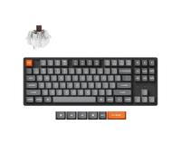 Keychron K8 MAX Teclado Mecánico Inalámbrico Personalizado, 2.4 GHz/Bluetooth/USB-C, RGB, Marco de Aluminio, QMK/Via Macros Programables, PBT Keycaps, para Mac Windows, Super Brown Switch