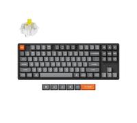 Keychron K8 MAX Teclado Mecánico Inalámbrico Personalizado, 2.4 GHz/Bluetooth/USB-C, RGB, Marco de Aluminio, QMK/Via Macros Programables, PBT Keycaps, para Mac Windows, Super Banana Switch