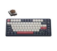 Keychron KJ1 - Teclado mecánico inalámbrico de perfil bajo, Bluetooth QMK de 2.4 GHz, diseño 75% RGB, interruptor marrón intercambiable en caliente compatible con Mac Windows Linux, carga rápida de