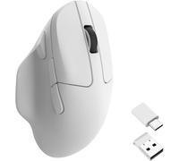 Keychron M7 Ratón inalámbrico para Ordenador, 26.000 dpi ópticos, 2,4 GHz/Bluetooth/Cable con botón Macro 63 g Ergonómico Ligero, hasta 70 Horas de Trabajo para portátiles macOS/Windows - Blanco