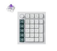 Keychron Q0 HE Teclado Numérico Inalámbrico, 2.4 GHz/Bluetooth 5.1, Interruptores Magnéticos, Aluminio CNC, Numpad 27 Teclas Programable, RGB, Mini Teclado Portátil para Mac, Windows, Linux, Blanco