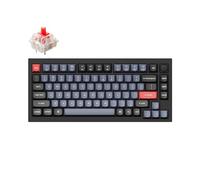 Keychron Q1 Knob - Teclado para videojuegos, color negro/gris azulado, diseño de DE, Gateron G Pro Red, Intercambio en caliente, marco de aluminio, RGB