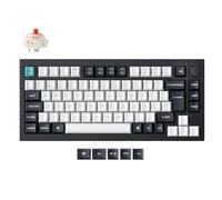 Keychron Q1 MAX Teclado mecánico inalámbrico Personalizado Totalmente metálico, diseño QMK 75% Perilla programable de 2,4 GHz/Bluetooth/RGB con Cable Interruptor Gateron Jupiter Rojos (ES Layout)