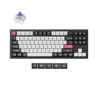 Keychron Q3 HE - Interruptores de efecto de sala de teclado mecánico RGB intercambiables en caliente de 2,4 GHz y marco de aluminio Bluetooth con perilla TKL (87 teclas), para Windows y Mac OS, negro