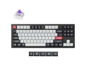 Keychron Q3 HE - Interruptores de efecto de sala de teclado mecánico RGB intercambiables en caliente de 2,4 GHz y marco de aluminio Bluetooth con perilla TKL (87 teclas), para Windows y Mac OS, negro