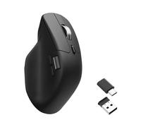 Keychron Ratón inalámbrico silencioso M6, sondeo de 1000 Hz, Bluetooth 5.1/2.4 GHz/cableado, sensor óptico PixArt 3395 hasta 26.000 DPI, ligero 78 g, programable, para Windows/Mac/Linux, color negro
