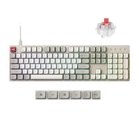 Keychron Teclado mecánico C2 Pro con cable con tasa de sondeo de 8 K Hz, tamaño completo, retroiluminado RGB personalizado, intercambiable en caliente, sin brillo, teclas PBT compatibles con Mac