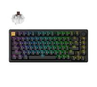 Keychron Teclado mecánico inalámbrico J2, 2.4 GHz, Bluetooth, QMK, 75% de diseño RGB con perilla, interruptor marrón intercambiable en caliente, compatible con Mac, Windows, Linux, para juegos