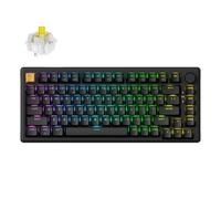 Keychron Teclado mecánico inalámbrico J2, 2.4 GHz, Bluetooth, QMK, 75% de diseño RGB con perilla, interruptor banana intercambiable en caliente, compatible con Mac, Windows, Linux, para juegos