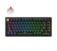 Keychron Teclado mecánico inalámbrico J2, 2.4 GHz, Bluetooth, QMK, 75% de diseño RGB con perilla, interruptor rojo intercambiable en caliente, compatible con Mac, Windows, Linux, para juegos, oficina