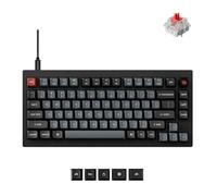 Keychron V1 8K 75% teclado mecánico con cable, programable mediante QMK/VIA, conmutadores superrojos intercambiables en caliente, frecuencia de muestreo de 8000 Hz, LED RGB para Mac, Windows y Linux