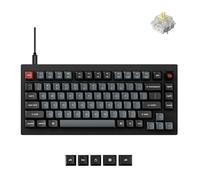 Keychron V1 8K 75% teclado mecánico con cable, programable mediante QMK/VIA, interruptores Super Banana intercambiables en caliente, frecuencia de muestreo de 8000 Hz, LED RGB para Mac, Windows y