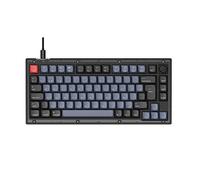 Keychron V1 Teclado Mecánico Personalizado con Perilla, Cablede 82 Teclas RGB Backlight QMK/Via Macro Programable, Hot Swappable Keychron K Pro Brown Switch para Mac Windows,Frosted Black