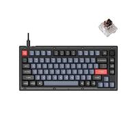 Keychron V1 versión de perilla de teclado mecánico personalizada con cable, 75% de diseño QMK/VIA programable con interruptor marrón Keychron K Pro intercambiable en caliente compatible con Mac