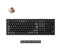 Keychron V6 Teclado mecánico ultra inalámbrico, frecuencia de muestreo de 8000 Hz, 2,4 GHz y Bluetooth, 100% ISO DE, compatible con Mac, Windows y Linux Silk POM Switch Red