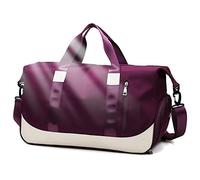 Keyck Bolsa Deporte con Compartimento Zapatos y Bolsillo Húmedo, Bolsa de Deporte para Hombre y Mujer, Bolsa de Viaje Grande Macuto Deporte, Impermeable Mochila Gimnasio Fin de Semana, Morado Oscuro